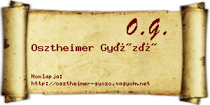 Osztheimer Győző névjegykártya